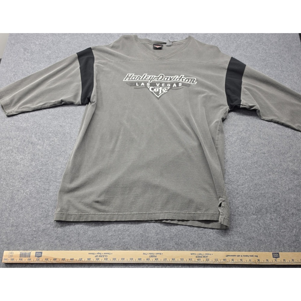 Harley-Davidson Las Vegas Gray Black Raglan T-Shirt Size L